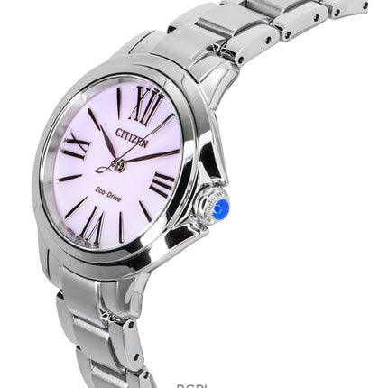 Montre Citizen L Eco-Drive EM1160-58X pour femme, en acier inoxydable, cadran rose