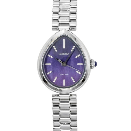Montre femme Citizen L Rainell analogique en acier inoxydable, cadran violet, Eco-Drive EM1200-55X