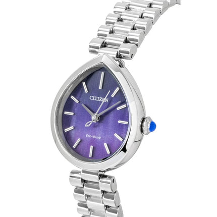 Montre femme Citizen L Rainell analogique en acier inoxydable, cadran violet, Eco-Drive EM1200-55X