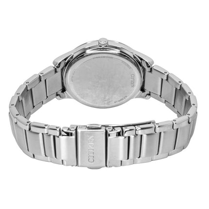Montre femme Citizen Eco-Drive analogique en acier inoxydable, cadran rose, solaire EM1220-58X