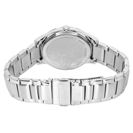 Montre femme Citizen Eco-Drive analogique en acier inoxydable, cadran bleu glacier, solaire EM1220-58Y