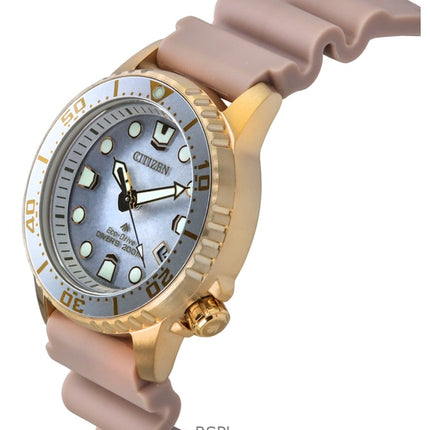 Montre Citizen Promaster Dive Bracelet en polyuréthane Cadran argenté Eco-Drive EO2023-00A 200M pour femme