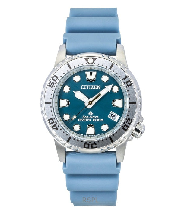 Montre femme Citizen Promaster Eco-Drive Diver's EO2027-09L 200M avec bracelet en polyuréthane et cadran bleu