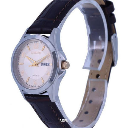 Citizen chronographe cuir beige cadran quartz EQ0599-20X.G montre pour femme fr