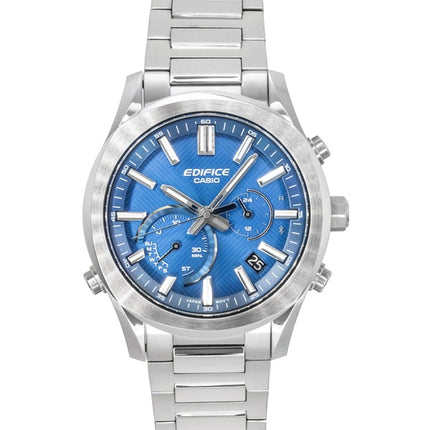 Montre homme Casio Edifice Chronographe Analogique Connect Smartphone Link Acier Inoxydable Cadran Bleu Solaire EQB-1300D-2A 100M