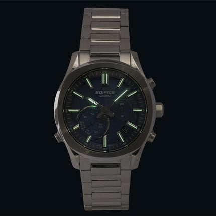 Montre homme Casio Edifice Chronographe Analogique Connect Smartphone Link Acier Inoxydable Cadran Bleu Solaire EQB-1300D-2A 100M