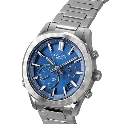 Montre homme Casio Edifice Chronographe Analogique Connect Smartphone Link Acier Inoxydable Cadran Bleu Solaire EQB-1300D-2A 100M