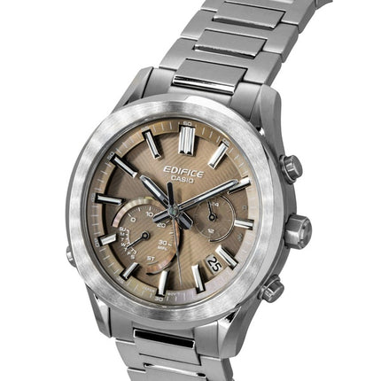 Montre homme Casio Edifice Chronographe Analogique Connect Smartphone Link Acier Inoxydable Cadran Marron Solaire EQB-1300D-5A 100M