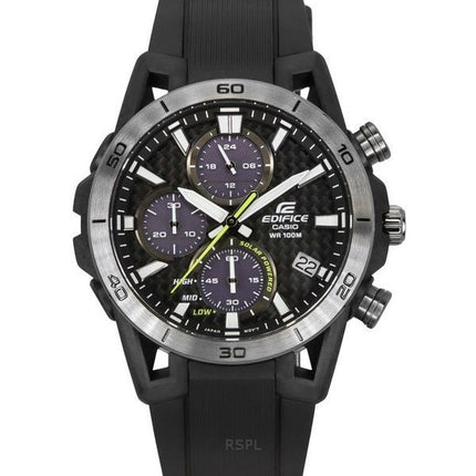 Montre chronographe analogique Casio Edifice Sospensione avec bracelet en résine et cadran gris solaire EQS-960PB-1AV 100M pour