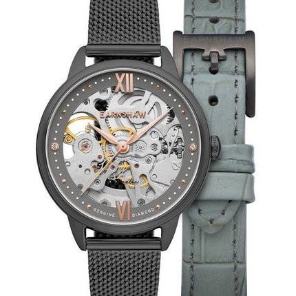 Thomas Earnshaw Anning Diamond Accents Skeleton Dial Automatic ES-8154-07 Montre pour femme avec bracelet