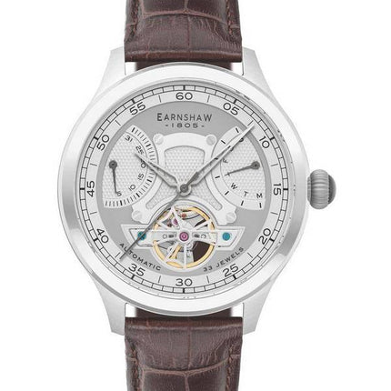 Thomas Earnshaw Baron Dual Retrograde Cloudy White Open Heart Cadran Automatique ES-8191-01 Montre Homme