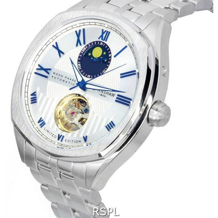 Thomas Earnshaw Peel Edition Limitée Phase de Lune Argent Ciel Cadran Coeur Ouvert Automatique ES-8206-44 Montre Homme