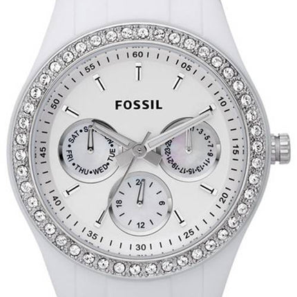 Fossil Stella cadran blanc Montre Femme ES1967 cristal