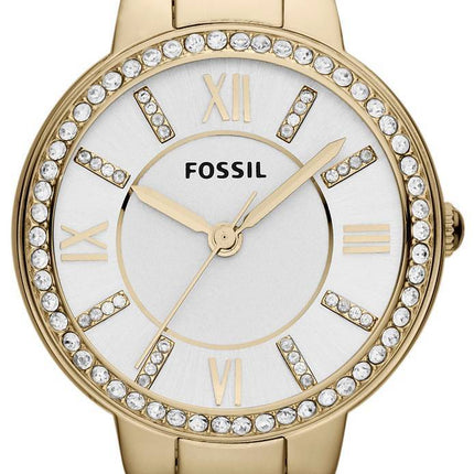 Fossiles Virginie trois aiguilles Crystal Gold Tone montre ES3283 féminin