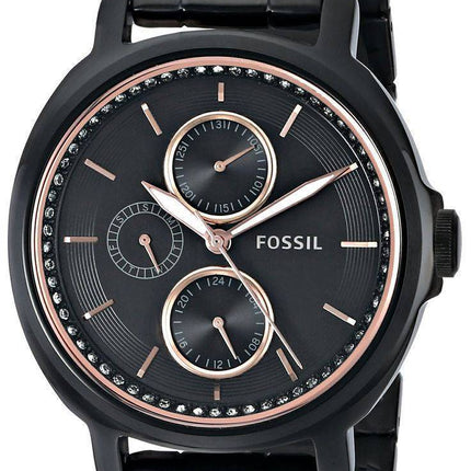 Montre Fossil Chelsey multifonction noir inoxydable Steel IP ES3451 femmes