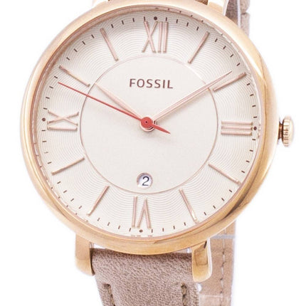 Fossil Jacqueline cadran blanc bracelet en cuir Camel ES3487 Montre Femme