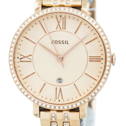 Fossiles Jacqueline Quartz Rose or cristaux Accents ES3546 femmes montre