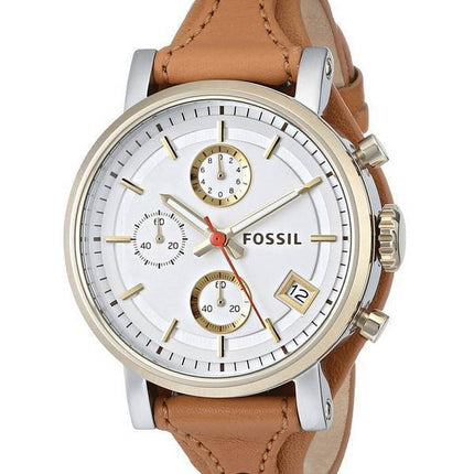 Fossiles originaux copain chronographe Tan Leather Quartz ES3615 Women Watch