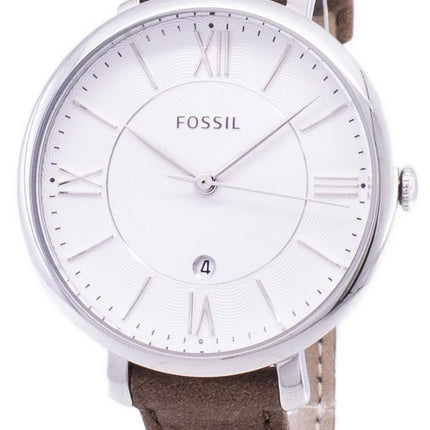 Fossiles Jacqueline Silver cadran montre de bracelet cuir Tan ES3708 féminin
