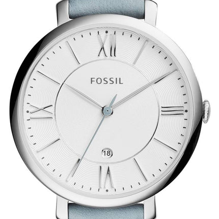 Fossiles montre Jacqueline Quartz fumé cuir bleu bracelet ES3821 féminin