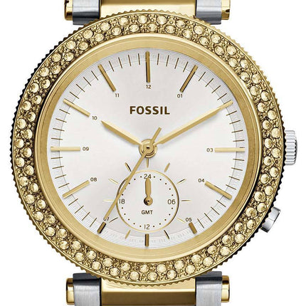 Fossil Urban Silver voyageurs multifonction cadran de deux tons en acier inoxydable ES3850 femmes