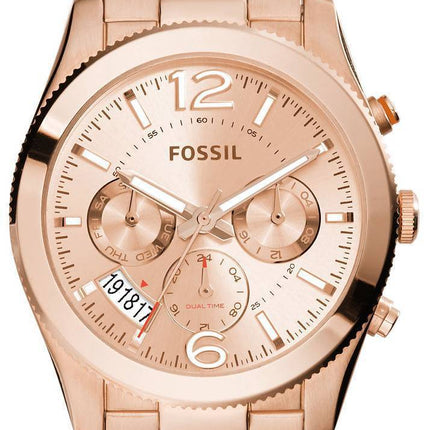 Fossile de Boyfriend parfait multifonction Rose ton inox ES3885 Women Watch