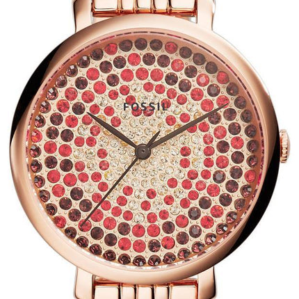 Fossiles Jacqueline Rose plaqué or cristaux Pave ES3900 Women Watch Dial