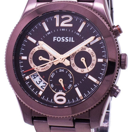 Fossile de Boyfriend parfait multifonction deuxième fuseau horaire GMT Quartz ES4110 Women Watch