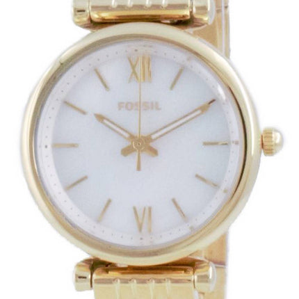 Montre Fossil Carlie Mini en acier inoxydable ton or ES5067SET avec coffret cadeau pour femme