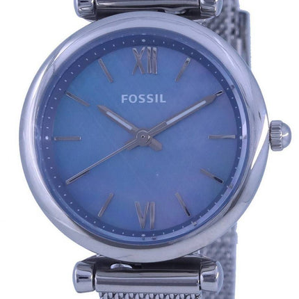 Montre Fossil Carlie Mini Bleu Nacre Cadran Acier Inoxydable Quartz ES5083 Montre Femme