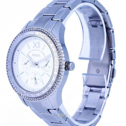 Fossil Stella Sport Tachymeter Crystal Accents Silver Dial Quartz ES5108 Montre pour femme