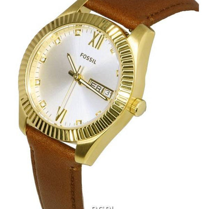 Montre pour femme Fossil Scarlette à  cadran argenté et quartz ES5184