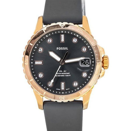 Montre pour femme Fossil FB-01 avec bracelet en silicone et cadran gris ES5293 100M