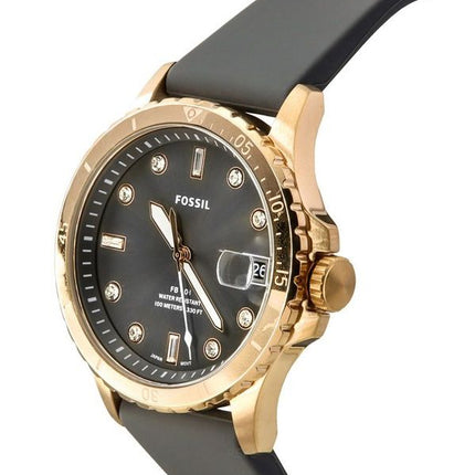 Montre pour femme Fossil FB-01 avec bracelet en silicone et cadran gris ES5293 100M