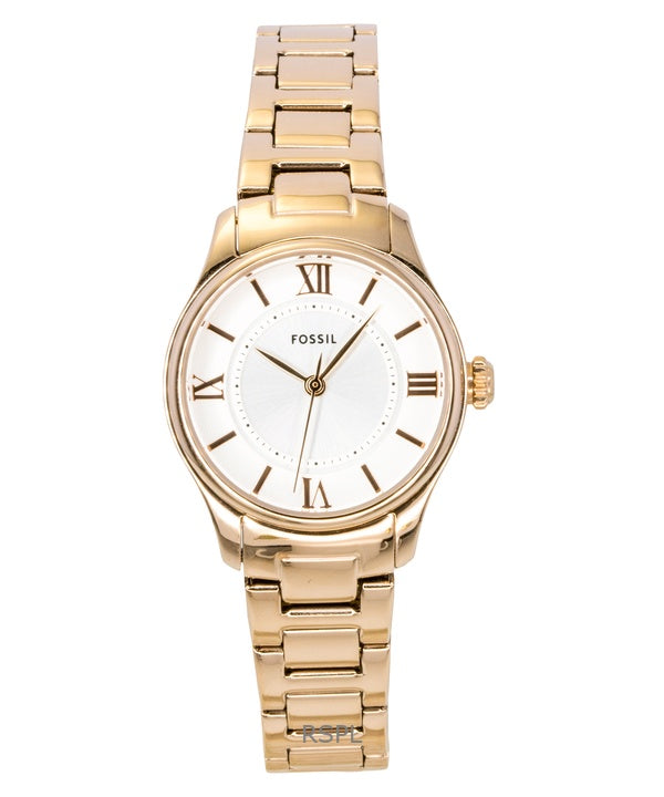 Montre femme Fossil Gilmore Rose Gold en acier inoxydable, cadran argenté, mouvement à quartz ES5420