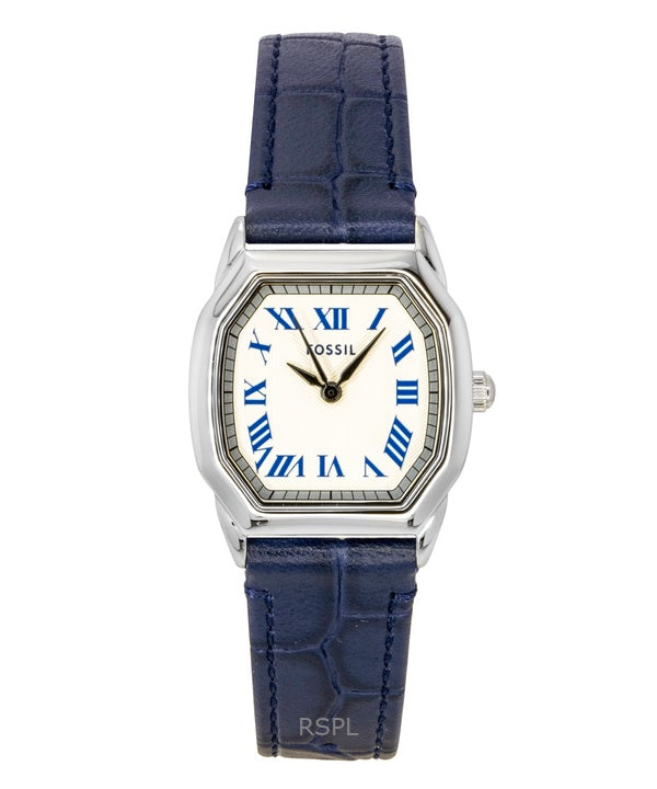 Montre femme Fossil Harlow en cuir croco, cadran crème, mouvement à quartz ES5425