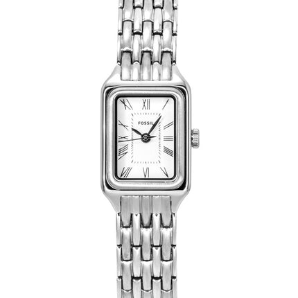 Montre femme Fossil Raquel Mini en acier inoxydable, cadran blanc, mouvement à quartz ES5469