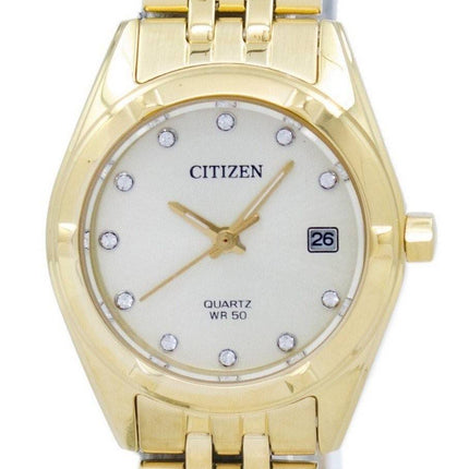 Montre Citizen analogique Quartz diamant Accent EU6052 - 53P féminin