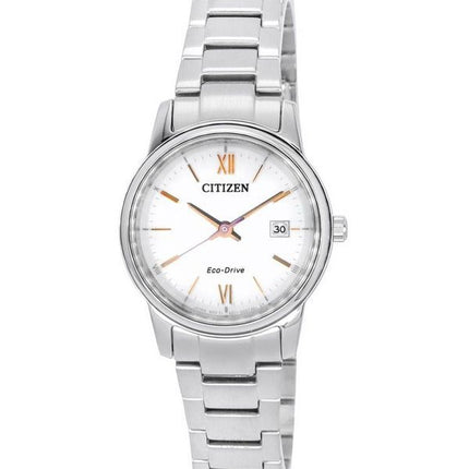 Montre pour femme Eco-Drive EW2318-73A avec cadran argenté en acier inoxydable Citizen