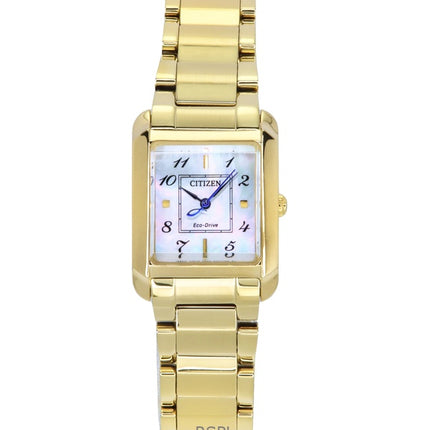 Montre Citizen L en acier inoxydable doré avec cadran en nacre Eco-Drive EW5602-81D pour femme