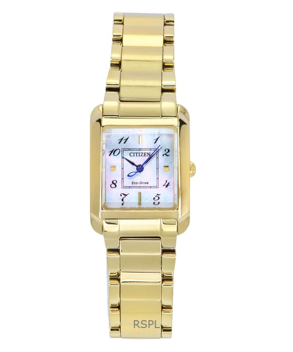 Montre Citizen L en acier inoxydable doré avec cadran en nacre Eco-Drive EW5602-81D pour femme