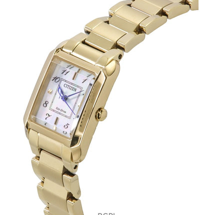 Montre Citizen L en acier inoxydable doré avec cadran en nacre Eco-Drive EW5602-81D pour femme