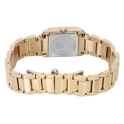 Montre Citizen L Square en acier inoxydable doré rose avec cadran en nacre Eco-Drive EW5603-89Y pour femme