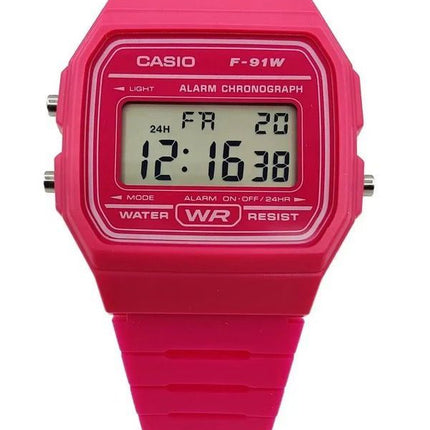 Casio Digital Bracelet en résine rose Quartz F-91WC-4A Montre unisexe
