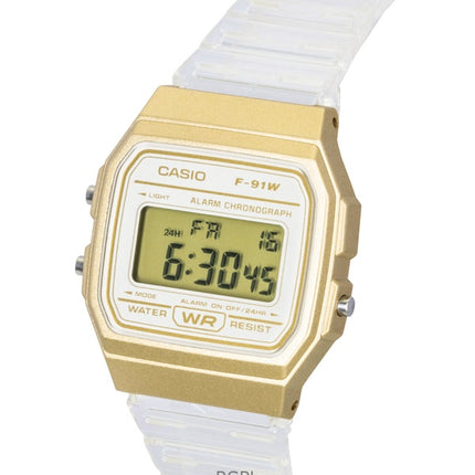 Casio Digital Transparent Resin Strap Quartz F-91WS-7A2 Unisex Watch
