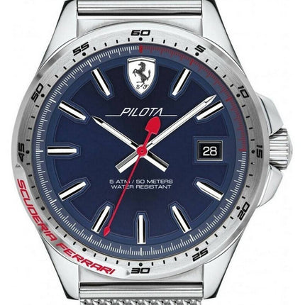 Montre Homme Ferrari Scuderia Pilota Cadran Bleu Acier Inoxydable Quartz 0830491