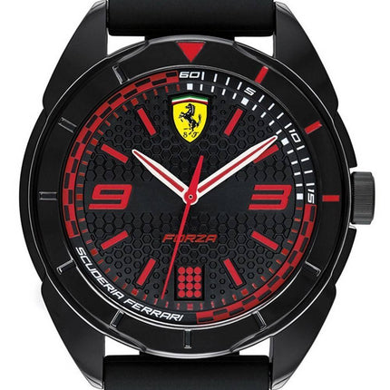 Montre Homme Ferrari Scuderia Forza Cadran Noir Silicon Band Quartz 0830515