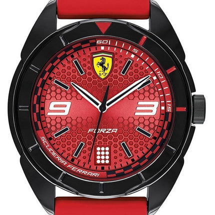 Montre Homme Ferrari Scuderia Forza Cadran Rouge Silicon Band Quartz 0830517
