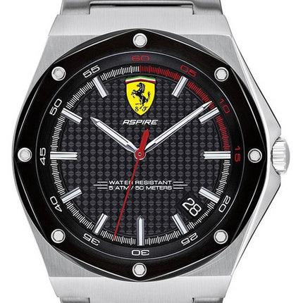 Montre Homme Ferrari Scuderia Aspire Cadran Noir Acier Inoxydable Quartz 0830666