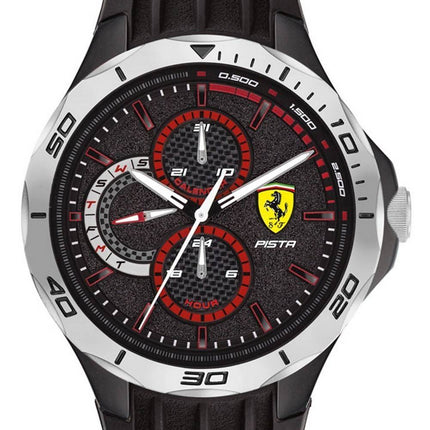 Montre homme Ferrari Scuderia Pista cadran noir bande de silicium quartz 0830722